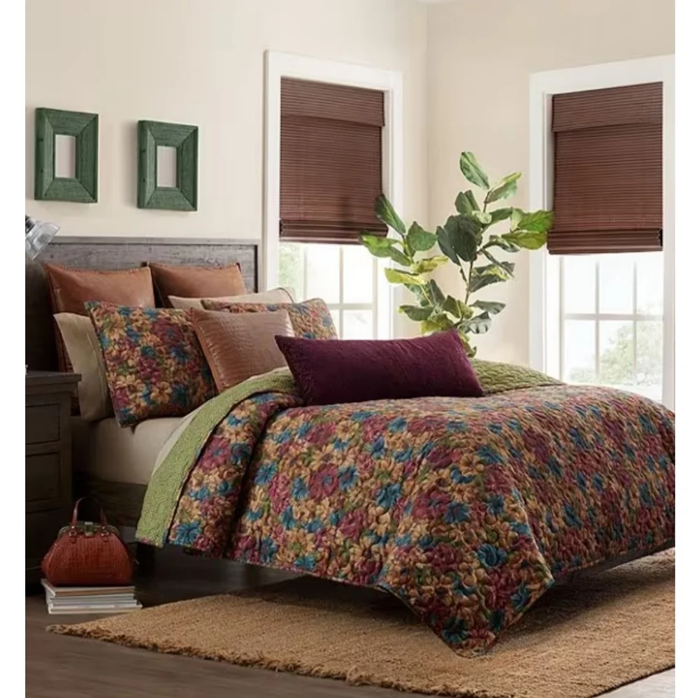 Patricia Nash Fresco Bouquet Print Reversible Quilt Mini Set